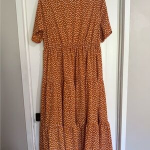 Orange Floral Maxi Dress